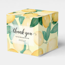 Caixinha De Lembrancinhas Agradecimento de Lemons Aguarela Vegetação