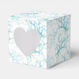 Caixinha De Lembrancinhas Algas marinhas azuis e amarelas e náuticas de cora