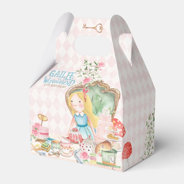 Caixinha De Lembrancinhas Alice Adventures em Woderland Birthday Tea Party (Frente)