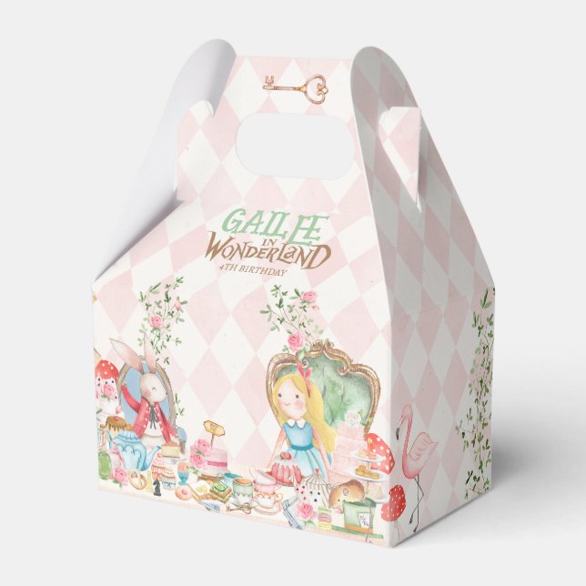 Caixinha De Lembrancinhas Alice Adventures em Woderland Birthday Tea Party (Frente)