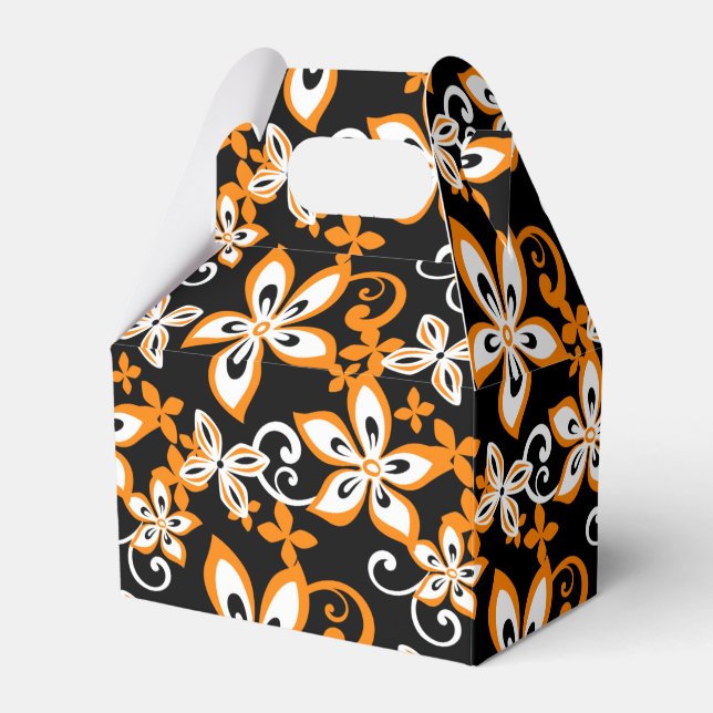 CAIXINHA DE LEMBRANCINHAS ALOHA HAWAII (PRETO/LARANJA) (Frente)