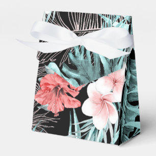 Caixinha De Lembrancinhas Aloha Luau botânico elegante tropical Dourado