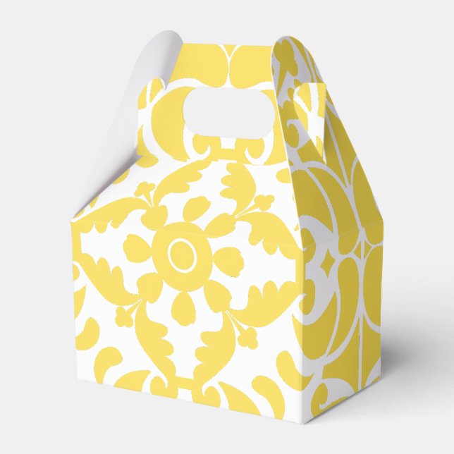 Caixinha De Lembrancinhas Amarelo Azulejos Português do Mediterrâneo (Frente)