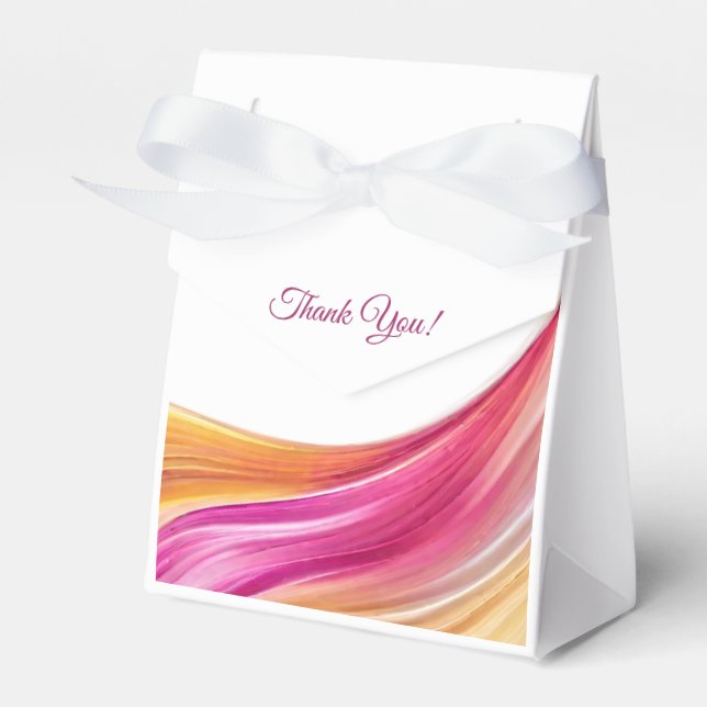 Caixinha De Lembrancinhas Amarelo Cor-de-rosa-Casado Moderno (Frente)