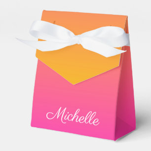 Caixinha De Lembrancinhas Ambre de gradiente amarelo e rosa