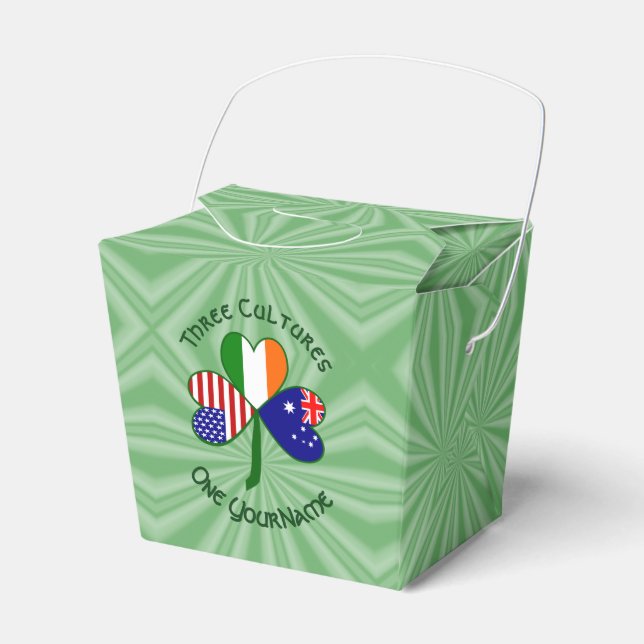 Caixinha De Lembrancinhas American Shamrock australiano personalizado (Frente)