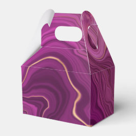 Caixinha De Lembrancinhas Ametista Roxo E Agato De Abstrato Dourado