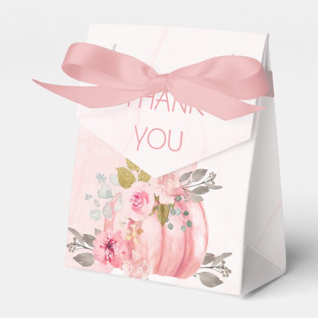 Caixinha De Lembrancinhas Amizade Dar Água Pumpkin Peony Obrigado (Frente)