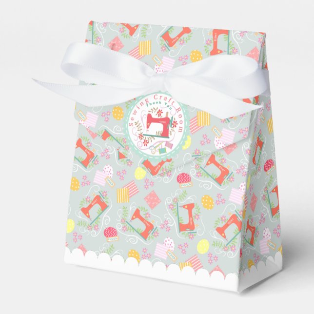 Caixinha De Lembrancinhas Amo Costurar Cinza (Frente)