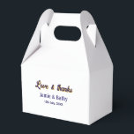 Caixinha De Lembrancinhas Amor e agradecimento roxo laranja nome data<br><div class="desc">Design</div>