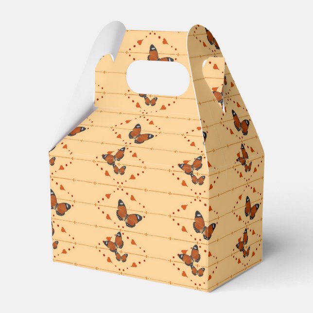 Caixinha De Lembrancinhas Amor e borboletas em laranja (Frente)