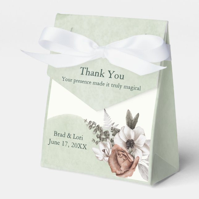 Caixinha De Lembrancinhas Amor Floral Sage (Frente)