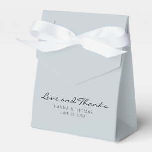 Caixinha De Lembrancinhas Amor Minimalista e Agradecimento Casamento Azul Em