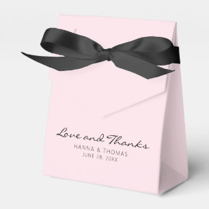 Caixinha De Lembrancinhas Amor Minimalista e Obrigados Blush Pink Casamento