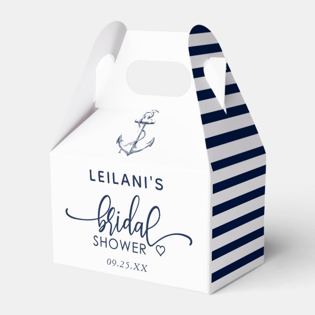Caixinha De Lembrancinhas Anchor Chá de panela Náutico Branco (Frente)