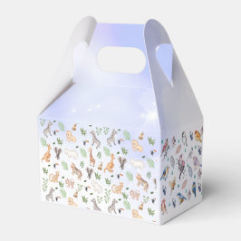 Caixinha De Lembrancinhas Animais selvagens com padrão de árvore na selva
