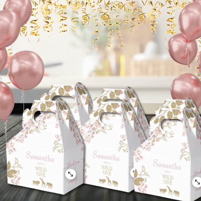 Caixinha De Lembrancinhas Animais Selvagens De Um primeiro aniversario Agrad (Criador carregado)