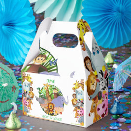 Caixinha De Lembrancinhas Animais Selvagens Uma Selva Selvagem - Safari Verd