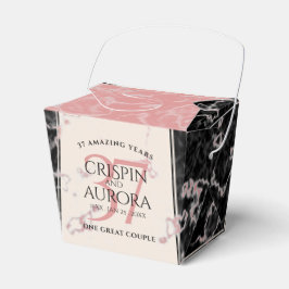 Caixinha De Lembrancinhas Aniversário Casado Elegante 37.º Alabastro