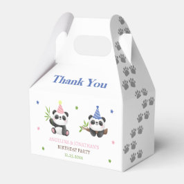 Caixinha De Lembrancinhas Aniversário Conjunto do Menino e da Menina Panda 