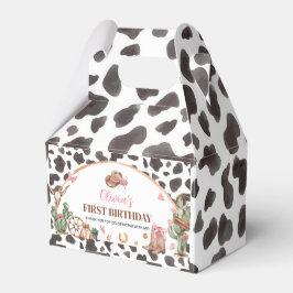 Caixinha De Lembrancinhas Aniversário da Arco Rosa-Rosa-Cowgirl Ocidental