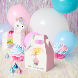 Caixinha De Lembrancinhas Aniversário da Menina do Cupcake Rosa