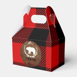 Caixinha De Lembrancinhas Aniversário da Xadrez Lumberjack Obrigado