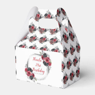 Caixinha De Lembrancinhas Aniversário das Flores Elegantes Redand Silver