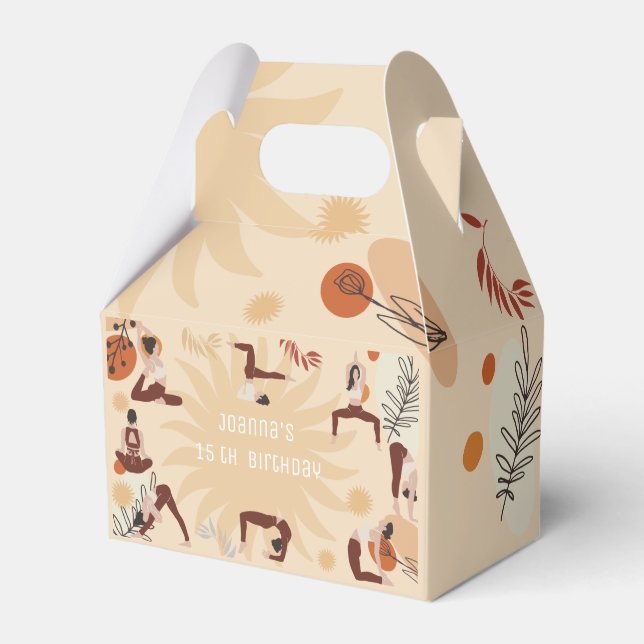 Caixinha De Lembrancinhas Aniversário das raparigas Yoga (Frente)