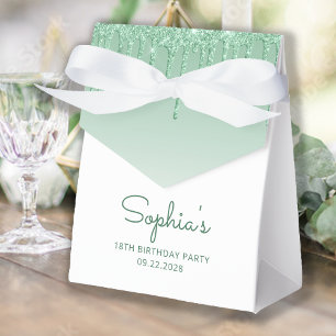 Caixinha De Lembrancinhas Aniversário de 18 anos Elegante Glitter Drip Scrip