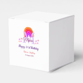 Caixinha De Lembrancinhas Aniversário de 21 anos cor-de-rosa feliz adiciona