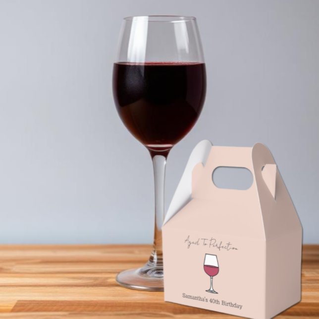 Caixinha De Lembrancinhas Aniversário de 40 anos De Vinho Envelhecido Em Per (Criador carregado)