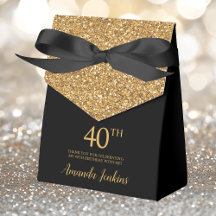 Aniversário de 40 anos Dourado Brilho Obrigado