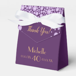 Caixinha De Lembrancinhas aniversário de 40 anos obrigado roxo, , seu monogr
