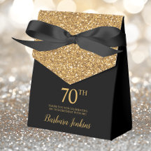 Aniversário de 70 anos Dourado Brilhante Obrigado