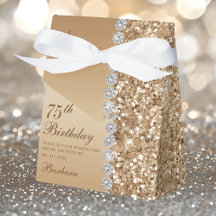 Aniversário de 75 anos em Dourado Elegante