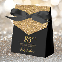 Aniversário de 85 anos Dourado Brilho Agradeciment