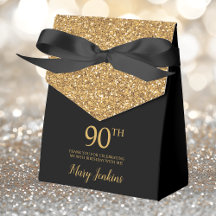 Aniversário de 90 anos Dourado Brilho Obrigado