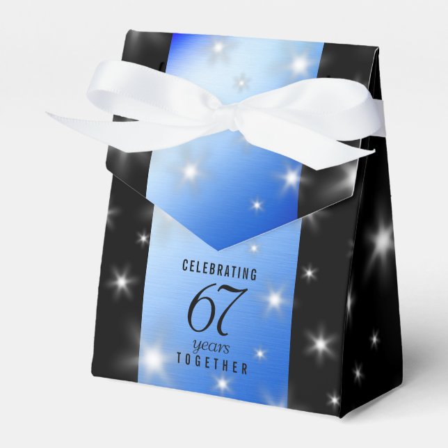 Caixinha De Lembrancinhas Aniversário de Casamento da 67ª Estrela Sapphire (Frente)