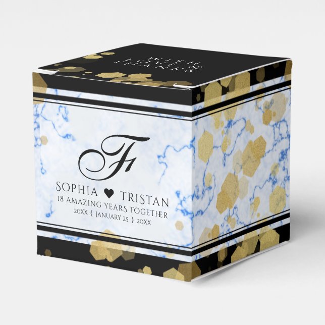 Caixinha De Lembrancinhas Aniversário de Casamento de Porcelana 18 (Frente)