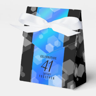Caixinha De Lembrancinhas Aniversário de Casamento de Topaz Azul Elegante 4
