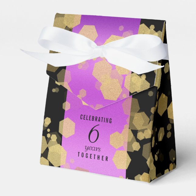 Caixinha De Lembrancinhas Aniversário de Casamento do Elegante 6 Ametyst (Frente)