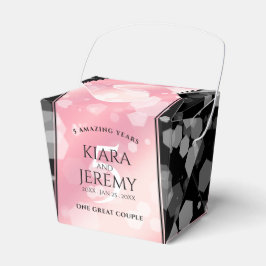 Caixinha De Lembrancinhas Aniversário de Casamento Elegante 5 Rosa Quartz