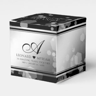 Caixinha De Lembrancinhas Aniversário de casamento elegante da platina do 7