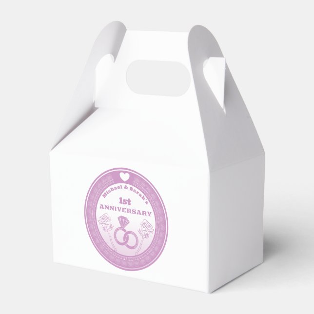 Caixinha De Lembrancinhas Aniversário de casamento Lace muda o ano (Frente)