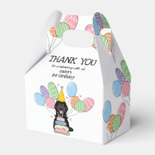 Caixinha De Lembrancinhas Aniversário de Cockapoo Negro Cavapoo Obrigado