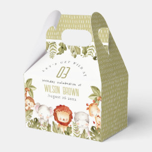 Caixinha De Lembrancinhas Aniversário de criança De Animais De Safari Tropic