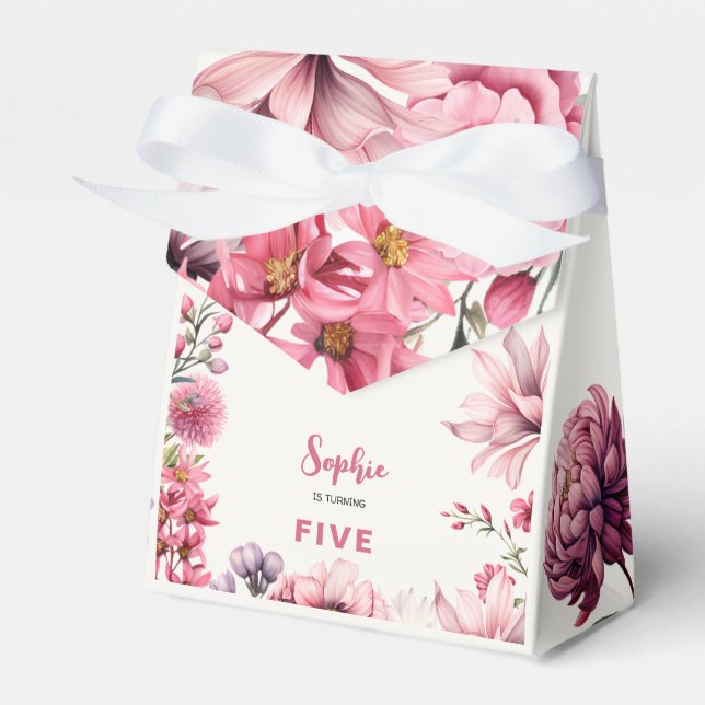 Caixinha De Lembrancinhas Aniversário de criança de aquarelas de fada (Frente)