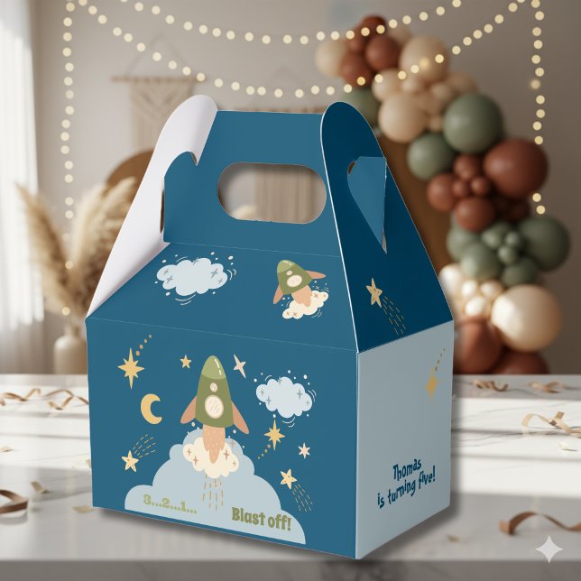 Caixinha De Lembrancinhas Aniversário de criança de aventura do espaço (Criador carregado)