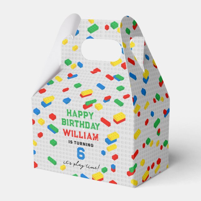Caixinha De Lembrancinhas Aniversário de criança de blocos construtivos de t (Frente)